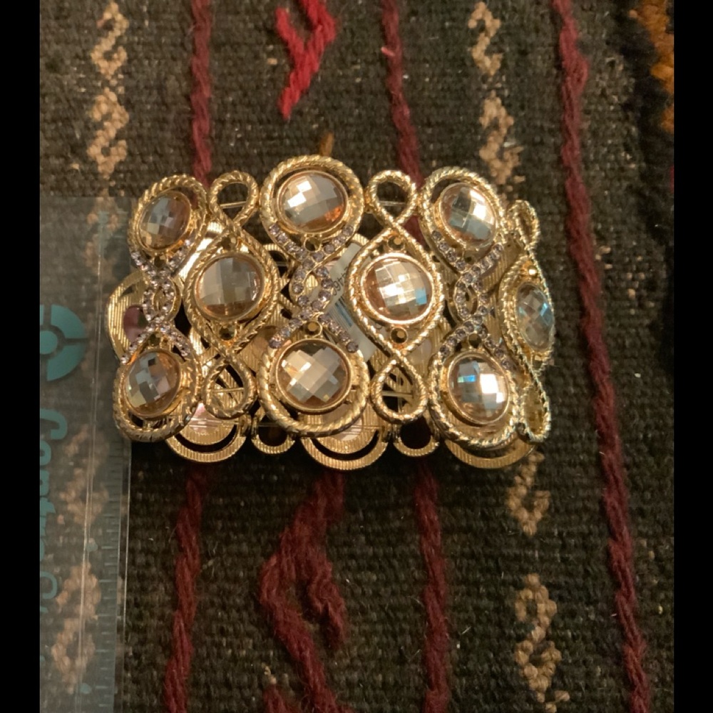 Gold stretch costume wide bracelet